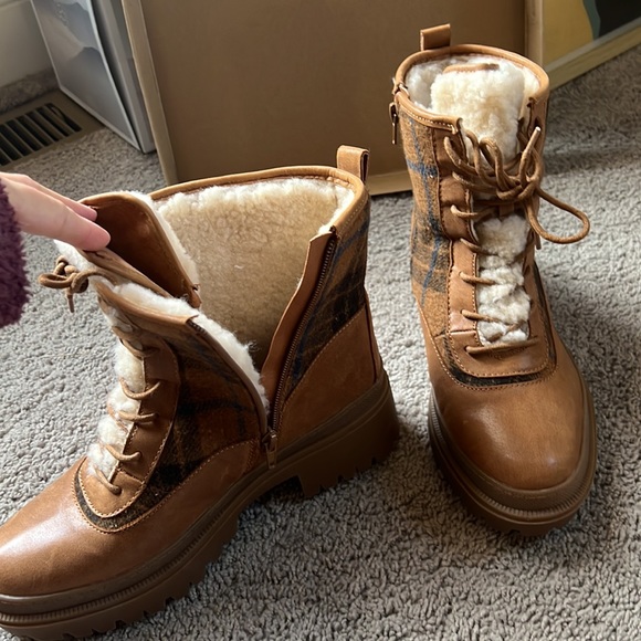 NIB✨LUCKY BRAND Wool Plaid Winter Boots - Picture 8 of 11